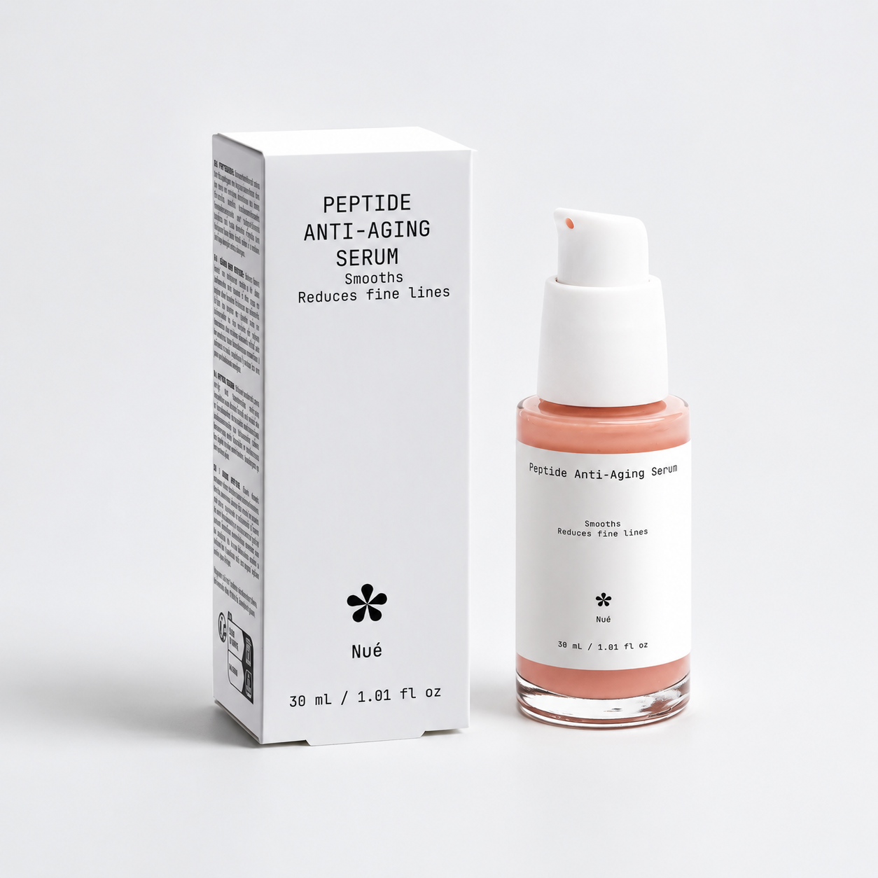 Nué Peptide Anti-Aging Serum bottle with box