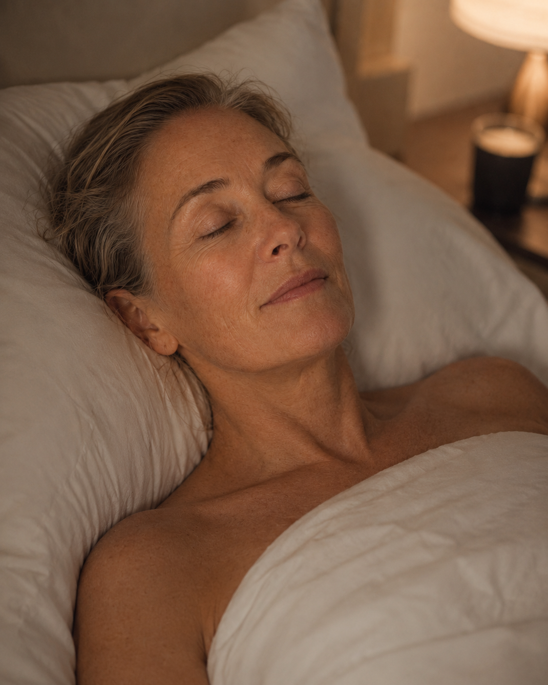 Woman resting at night